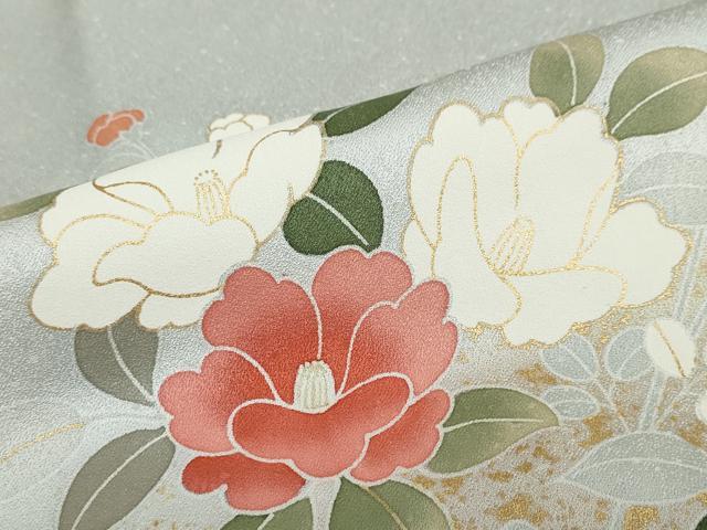 平和屋着物●訪問着　駒刺繍　草花文　金彩　正絹　逸品　未使用　DABF1900ud