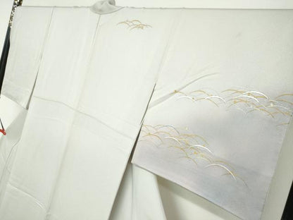 平和屋着物●訪問着　刺繍　露芝文　暈し染め　金彩　正絹　逸品　DABF1901ud