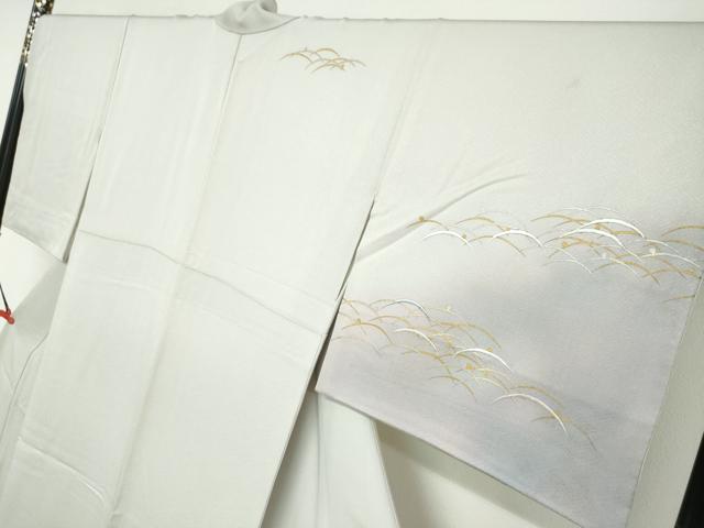 平和屋着物●訪問着　刺繍　露芝文　暈し染め　金彩　正絹　逸品　DABF1901ud