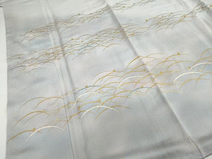 平和屋着物●訪問着　刺繍　露芝文　暈し染め　金彩　正絹　逸品　DABF1901ud