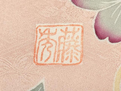 平和屋着物●訪問着　作家物　枝桜文　暈し染め　金彩　正絹　逸品　未使用　DABF1903ud