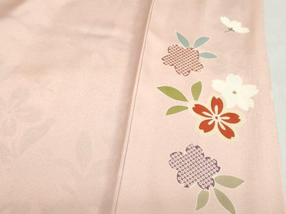 平和屋着物●訪問着　作家物　枝桜文　暈し染め　金彩　正絹　逸品　未使用　DABF1903ud