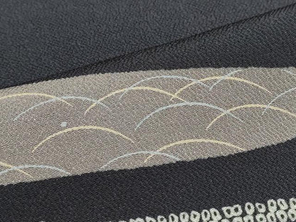 平和屋着物●訪問着　抽象文様　鬼しぼ縮緬　正絹　逸品　DABF1906ud