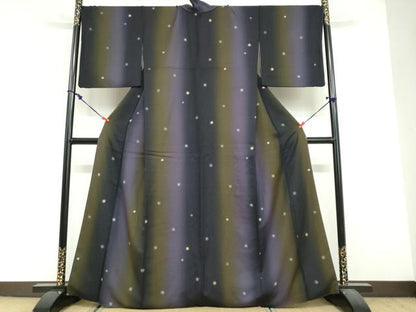 平和屋着物●上質な小紋　丸文　暈し染め　金彩　正絹　逸品　DABF1909ud