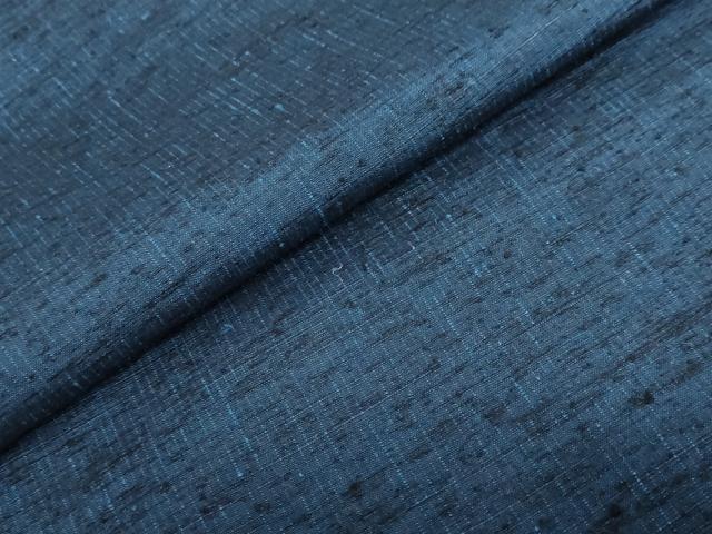 平和屋着物●男性　紬　濃藍色　正絹　逸品　未使用　DABF1911ud
