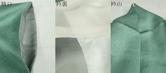 平和屋着物●上質な色無地　作家物　霞地紋　若竹色　正絹　逸品　DABF1913ud