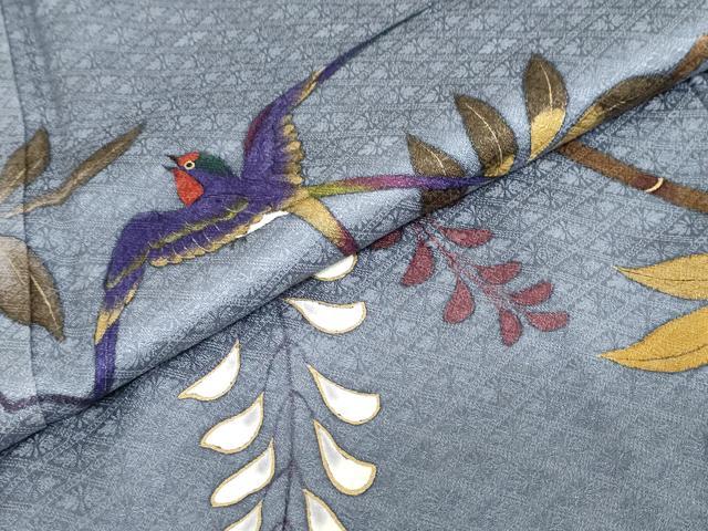 平和屋着物●二代目清次郎　手描き　訪問着　飛鳥文　金彩　正絹　逸品　DABF1914ud