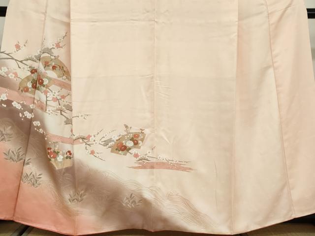 平和屋着物●訪問着　立波地紙草花文　暈し染め　金彩　正絹　逸品　DABF1916ud