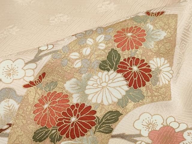 平和屋着物●訪問着　立波地紙草花文　暈し染め　金彩　正絹　逸品　DABF1916ud