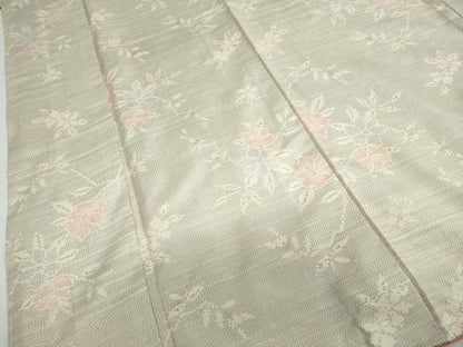 平和屋着物●本場大島紬　白大島　枝花文　正絹　逸品　未使用　DABF1917ud