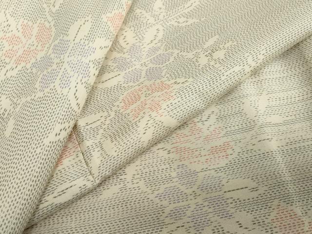 平和屋着物●本場大島紬　白大島　枝花文　正絹　逸品　未使用　DABF1917ud