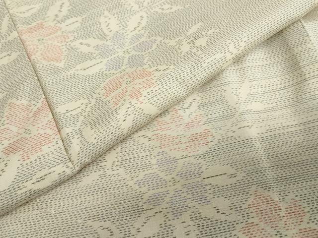 平和屋着物●本場大島紬　白大島　枝花文　正絹　逸品　未使用　DABF1917ud