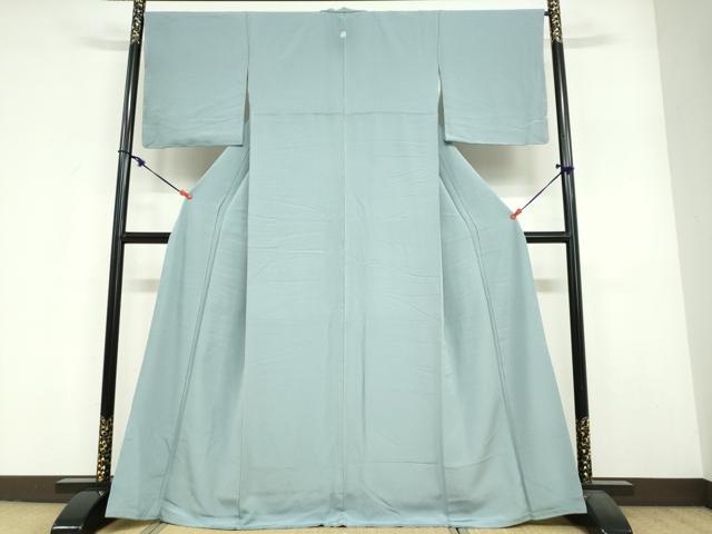 平和屋着物●上質な色無地　藍鼠色　正絹　逸品　DABF1918ud