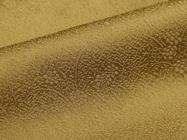 平和屋着物●上質な色無地　草花地紋　黄橡色　正絹　逸品　未使用　DABF1921ud