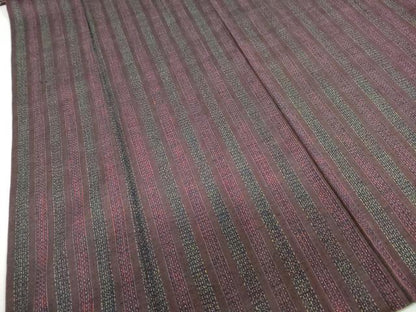 平和屋着物●結城紬　80亀甲　間道　正絹　逸品　DABF1922ud