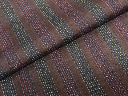 平和屋着物●結城紬　80亀甲　間道　正絹　逸品　DABF1922ud