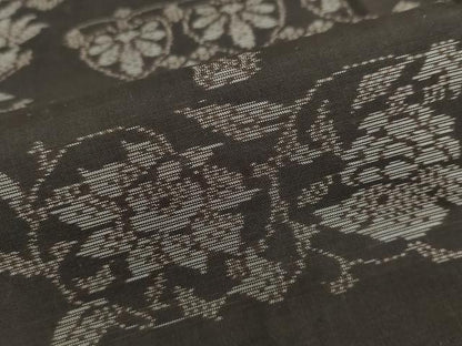 平和屋着物●本場大島紬　白大島　名匠たかし　草花文　証紙付き　正絹　逸品　DABF1923ud