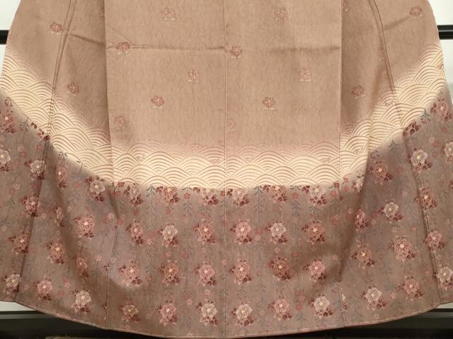 平和屋着物●創作　訪問着　結幡　草花文　反端付き　正絹　逸品　未使用　DABF1926ud