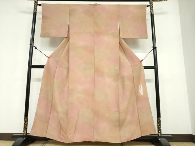 平和屋着物●染色作家　斉藤三才　小紋　霞文　暈し染め　正絹　逸品　DABF1927ud