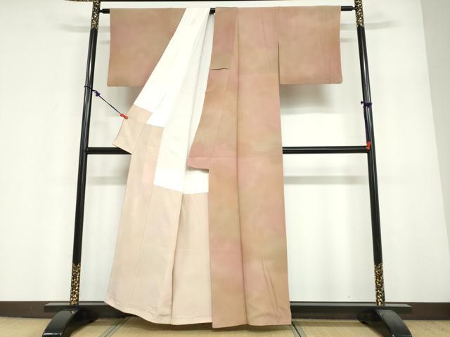 平和屋着物●染色作家　斉藤三才　小紋　霞文　暈し染め　正絹　逸品　DABF1927ud