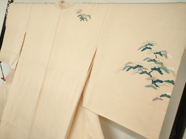 平和屋着物●訪問着　駒刺繍　熨斗小舟松文　金彩　正絹　逸品　DABF1928ud