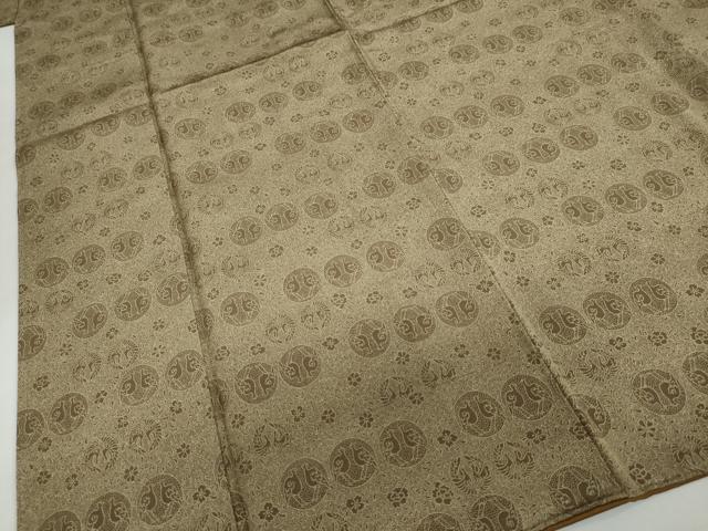 平和屋着物●人間国宝　初代 六谷梅軒(六谷紀久男)錐彫り　重要無形文化　財伊勢型紙　江戸小紋　向かい鳥草花文　正絹　逸品　DABF1930ud