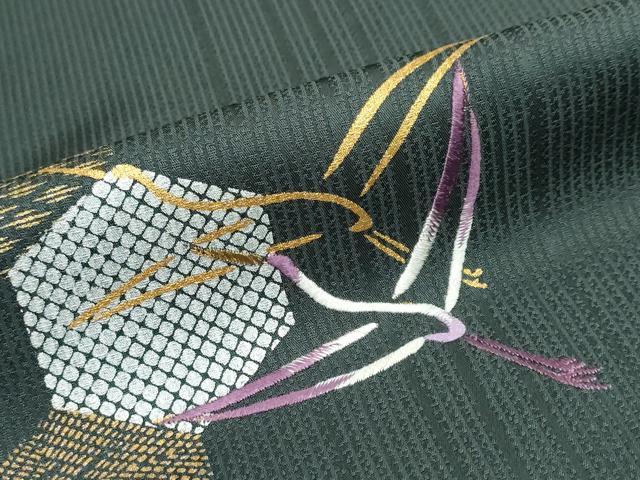 平和屋着物●訪問着　刺繍　亀甲飛鶴文　金彩　正絹　逸品　未使用　DABF1933ud