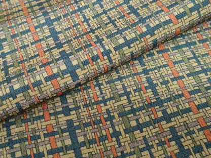 平和屋着物●上質な小紋　作家物　変わり格子文　正絹　逸品　DABF1934ud