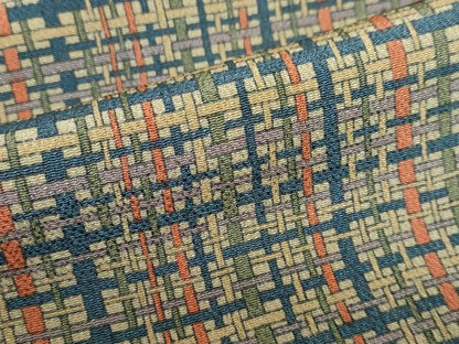 平和屋着物●上質な小紋　作家物　変わり格子文　正絹　逸品　DABF1934ud