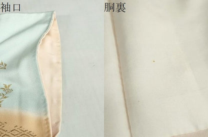 平和屋着物●上質な小紋　雪輪草花文　金彩　正絹　逸品　DABF1938ud