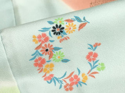 平和屋着物●上質な小紋　雪輪草花文　金彩　正絹　逸品　DABF1938ud