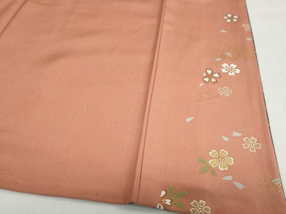 平和屋着物●訪問着　扇面草花文　暈し染め　金彩　正絹　逸品　DABF1939ud