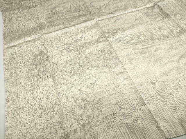 平和屋着物●訪問着　手描き　流水風景文　正絹　逸品　DABF1940ud