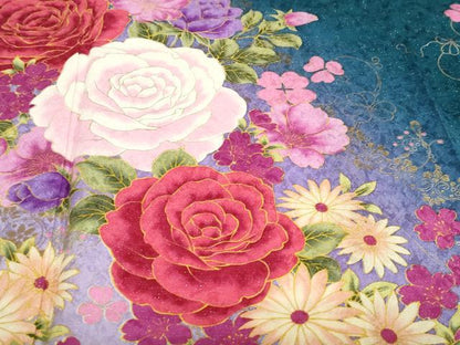 平和屋着物●豪華振袖　草花文　暈し染め　銀通し地　正絹　逸品　DABF1941ud