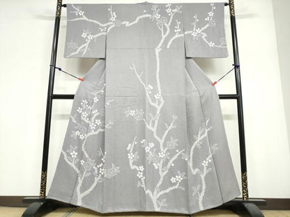 平和屋着物●訪問着　絞り　枝梅文　正絹　逸品　DABF1942ud