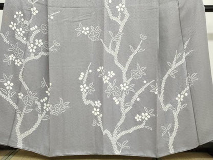 平和屋着物●訪問着　絞り　枝梅文　正絹　逸品　DABF1942ud