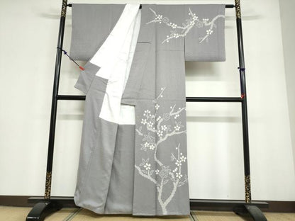 平和屋着物●訪問着　絞り　枝梅文　正絹　逸品　DABF1942ud