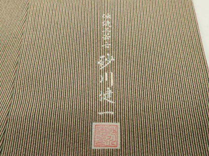 平和屋着物●伝統工芸士　砂川健一　江戸小紋　縞　正絹　逸品　DABF1944ud