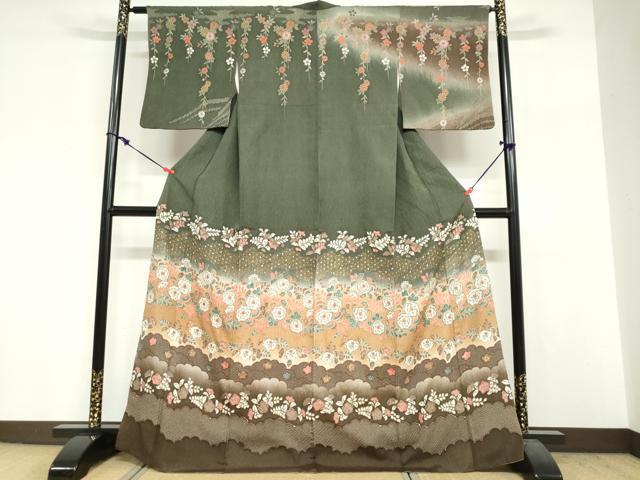 平和屋着物●訪問着　辻が花　暈し染め　金彩　正絹　逸品　DABF1950ud