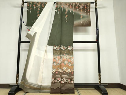 平和屋着物●訪問着　辻が花　暈し染め　金彩　正絹　逸品　DABF1950ud