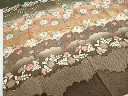 平和屋着物●訪問着　辻が花　暈し染め　金彩　正絹　逸品　DABF1950ud