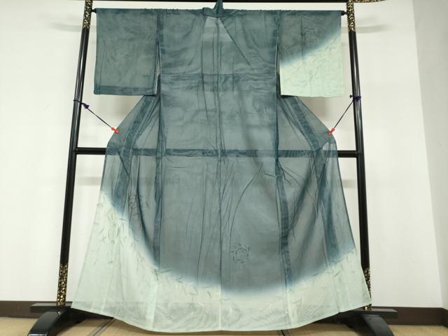 平和屋着物▽訪問着　無双　紗袷　紗×紗　笹文　金彩　正絹　逸品　未使用　DABF1952ud