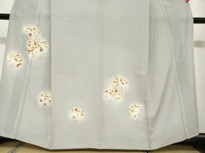 平和屋着物▽銀座きしや　訪問着　単衣　駒刺繍　雪輪宝尽くし草花文　金彩　正絹　逸品　未使用　DABF1953ud