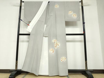 平和屋着物▽銀座きしや　訪問着　単衣　駒刺繍　雪輪宝尽くし草花文　金彩　正絹　逸品　未使用　DABF1953ud