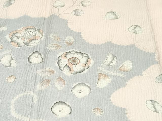 平和屋着物▽訪問着　単衣　絞り　辻が花　金糸　正絹　逸品　DABF1963ud