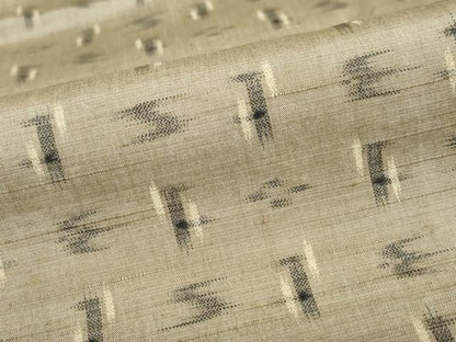 平和屋着物▽上質な紬　単衣　絣文様　正絹　逸品　DABF1964ud