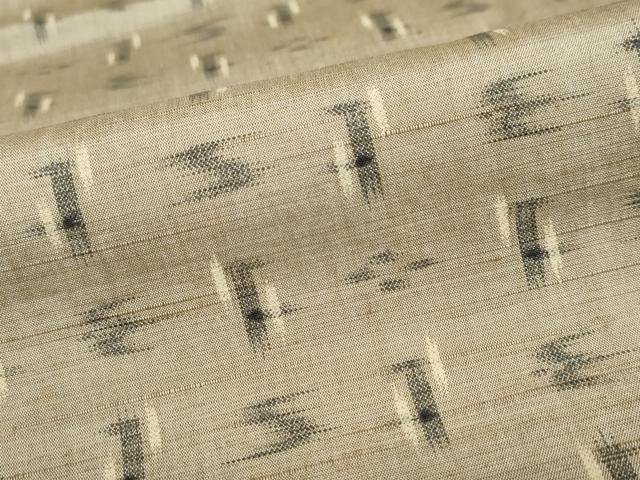 平和屋着物▽上質な紬　単衣　絣文様　正絹　逸品　DABF1964ud