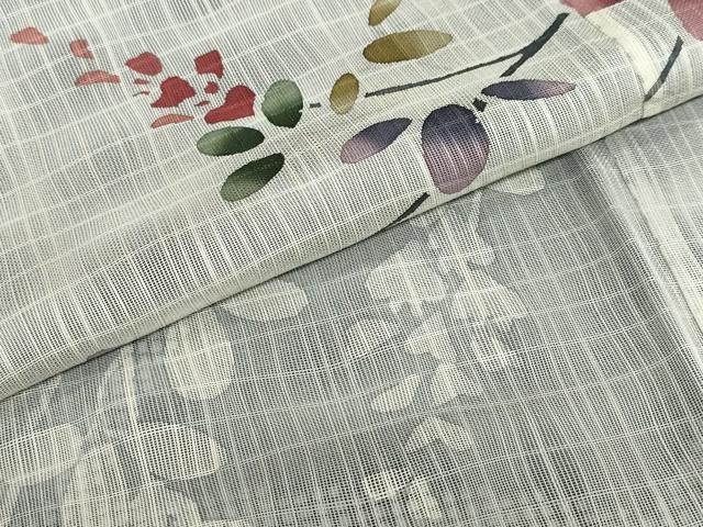 平和屋着物▽訪問着　無双　紗袷　紗×紗　枝葉文　正絹　逸品　DABF1967ud