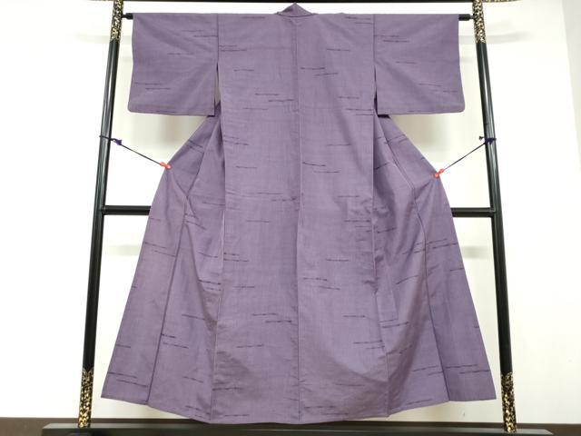 平和屋着物▽上質な紬　単衣　眼鏡織　正絹　逸品　DABF1984ud