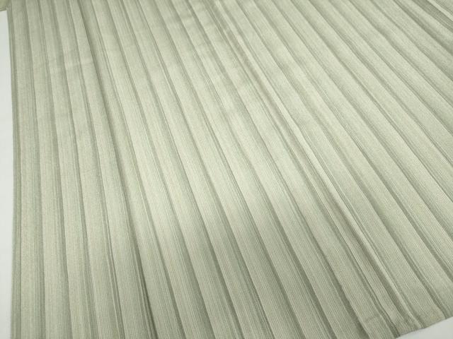 平和屋着物▽本塩沢　単衣　縞　正絹　逸品　DABF1989ud